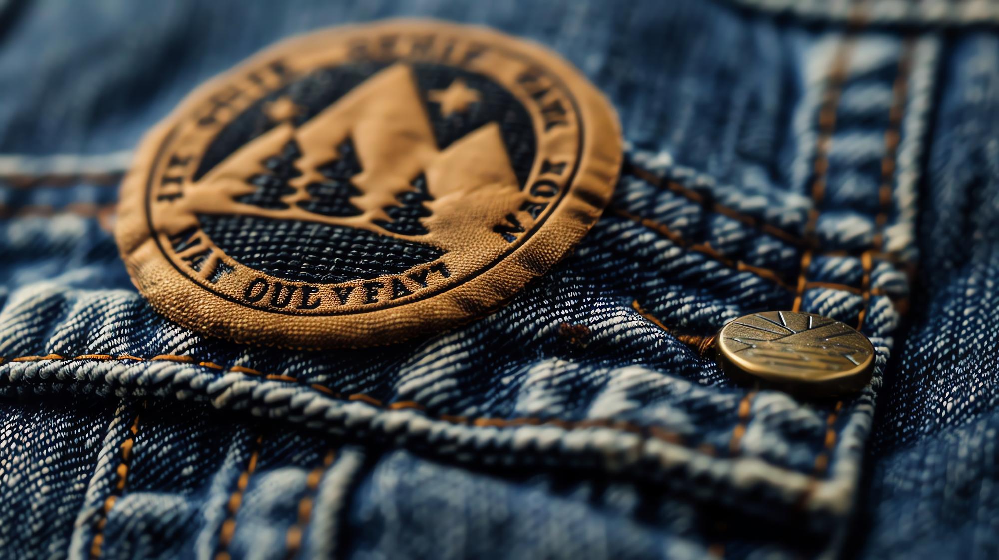 embroidered badge samples on denim